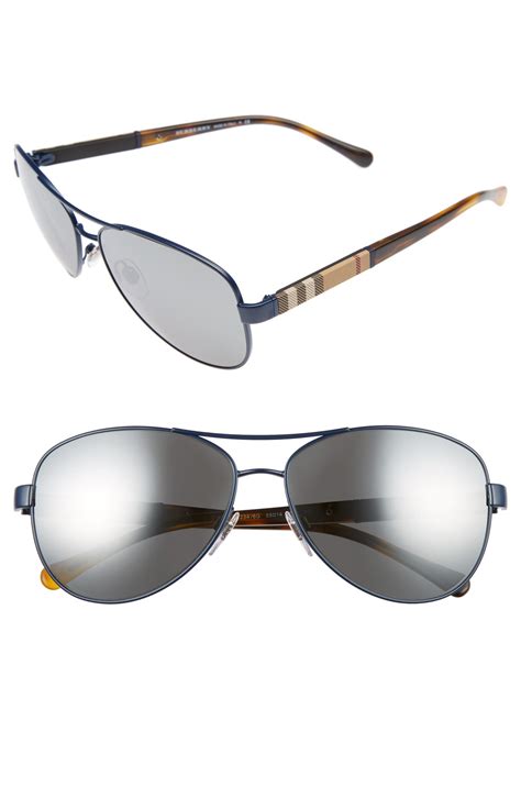 Burberry 59mm Mirrored Pilot Sunglasses 